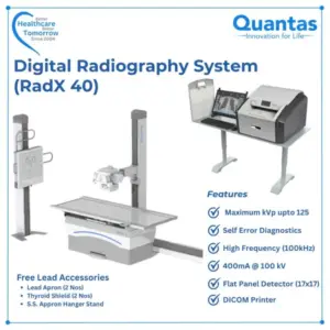 Quanta RadX 40 digital radiography system with flat panel detector workstation and DICOM printer